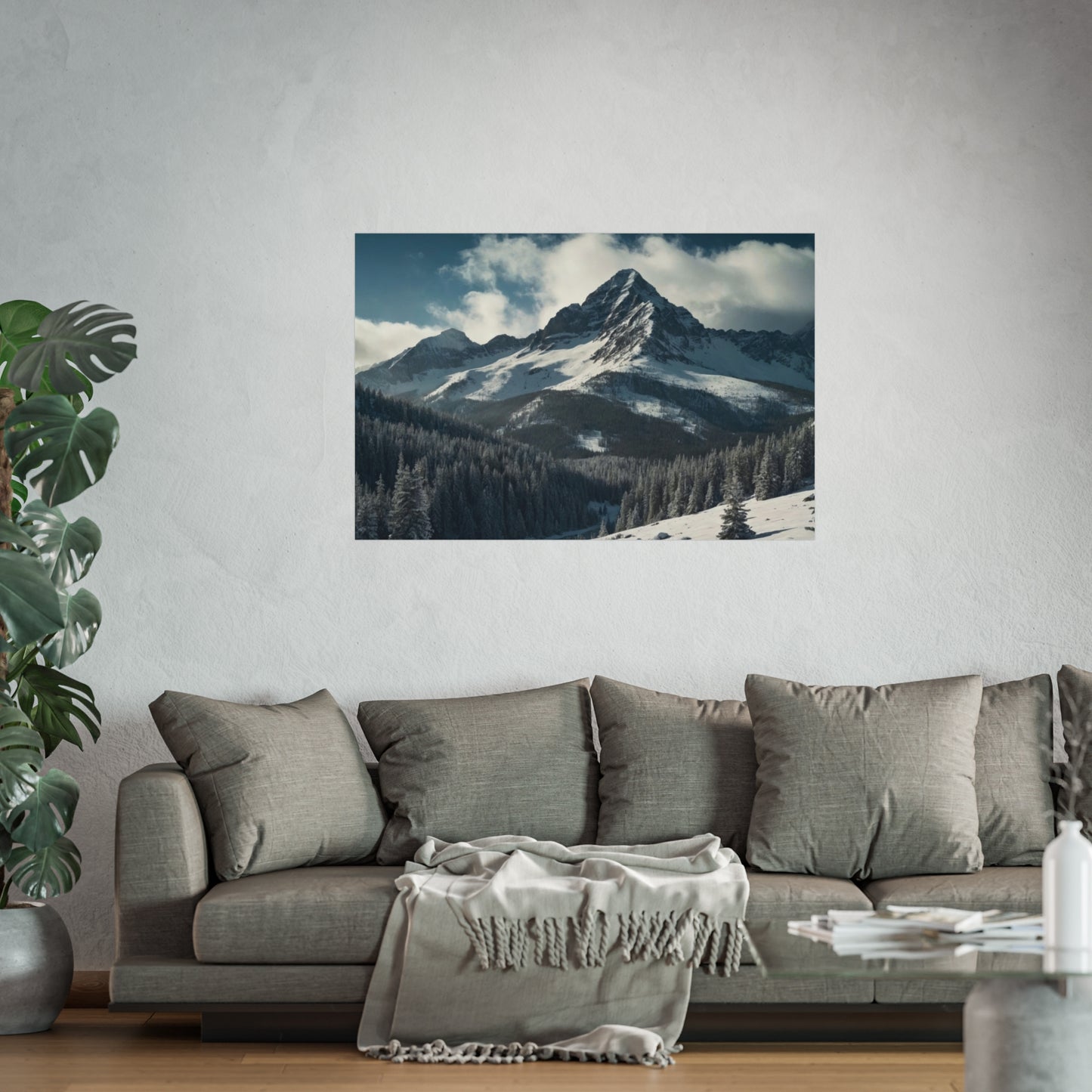 Winter Mountain Landscape Fine Art Poster  #001 | Modern Home or Office Décor