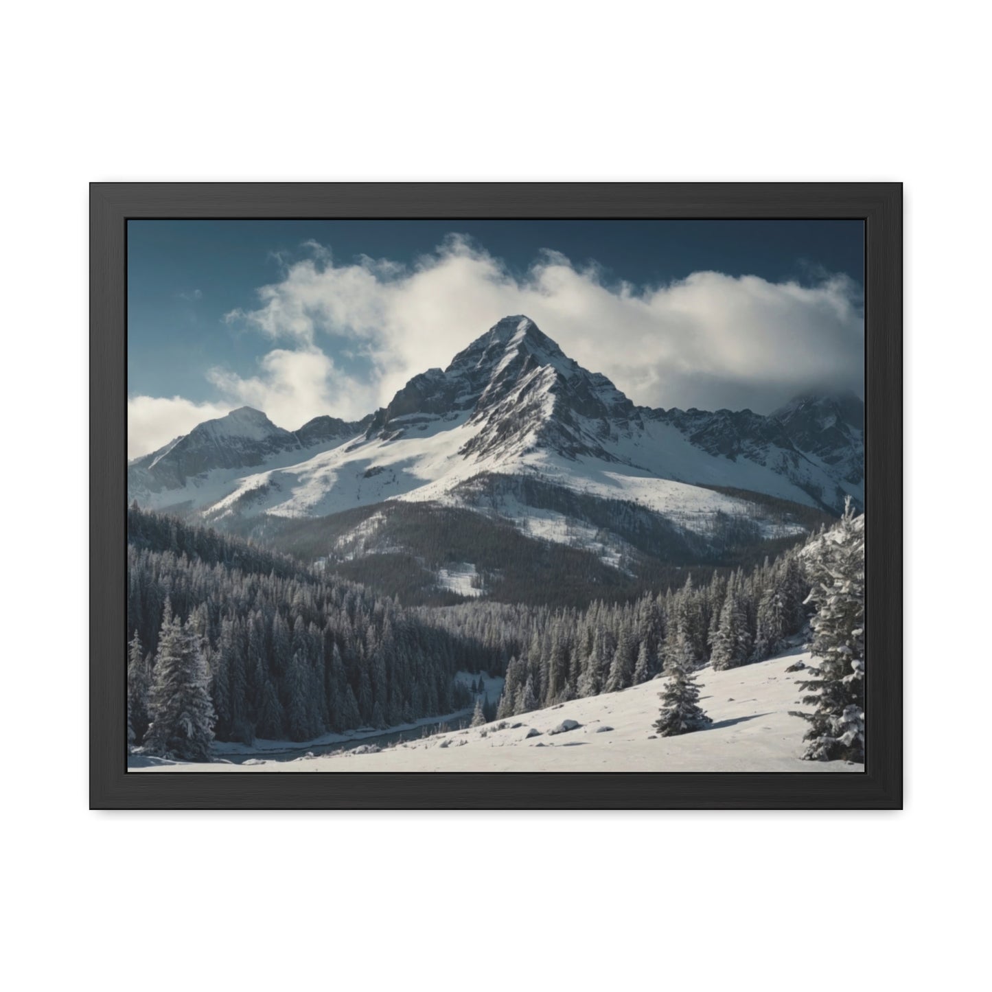 Mountain Landscape Framed Posters #001 Modern Wall Art for Home or Office Decor