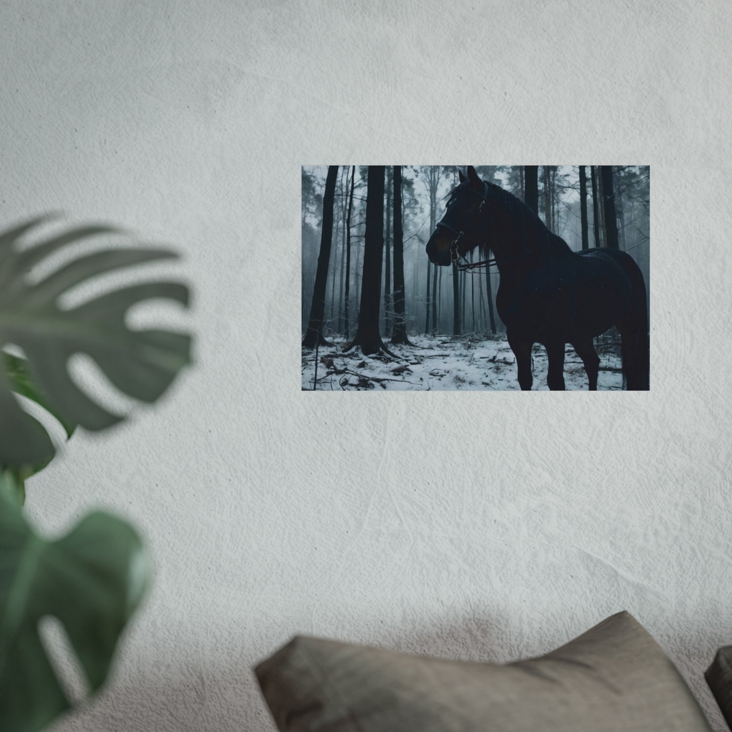 Majestic Black Horse Fine Art Poster  #001 | Modern Home or Office Décor