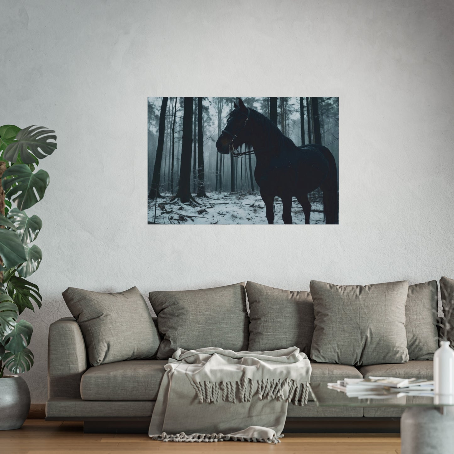 Majestic Black Horse Fine Art Poster  #001 | Modern Home or Office Décor