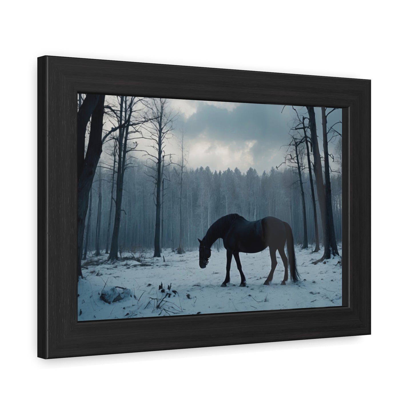 Winter Horse Landscape Forest Framed Posters | #002 -Modern Wall Art for Home or Office Decor