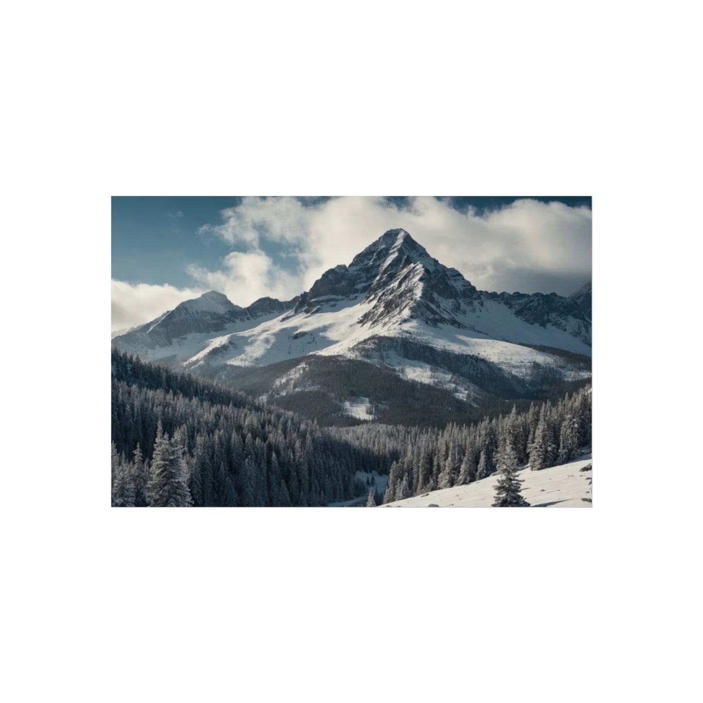 Winter Mountain Landscape Fine Art Poster  #001 | Modern Home or Office Décor