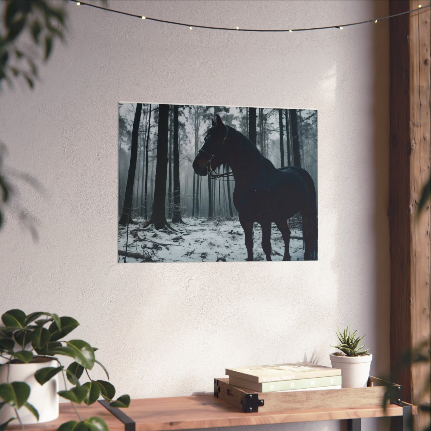 Majestic Black Horse Fine Art Poster  #001 | Modern Home or Office Décor