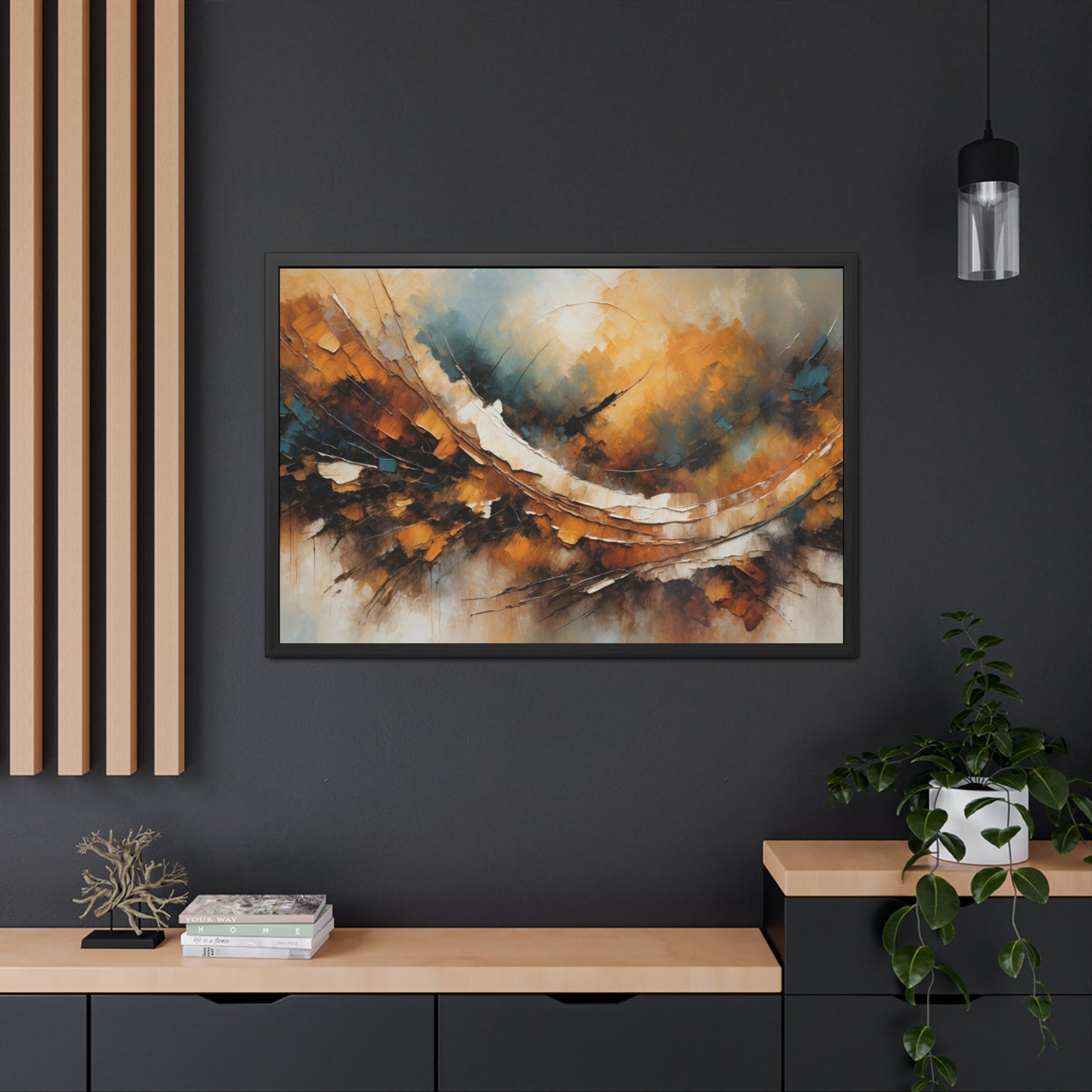 Elegant Abstract Framed Poster #004- Modern Wall Art for Home Office Decor | Warm Tones for Cozy Spaces