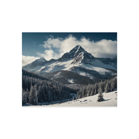 Winter Mountain Landscape Fine Art Poster  #001 | Modern Home or Office Décor