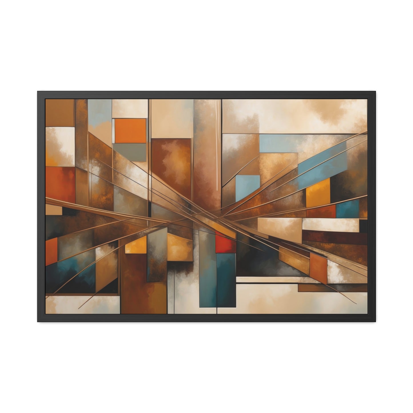 Elegant Abstract Framed Poster #003- Modern Wall Art for Home Office Decor | Warm Tones for Cozy Spaces