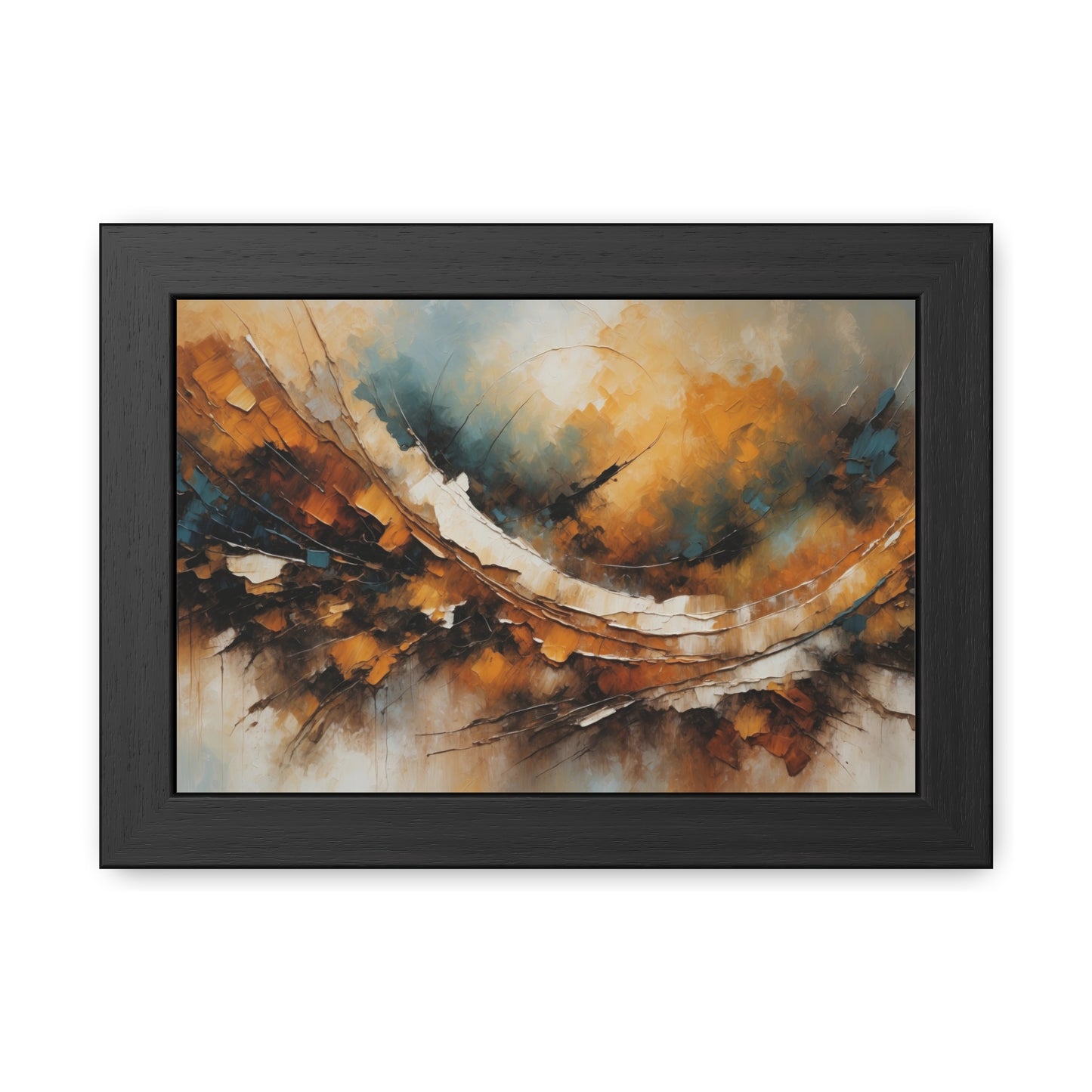 Elegant Abstract Framed Poster #004- Modern Wall Art for Home Office Decor | Warm Tones for Cozy Spaces