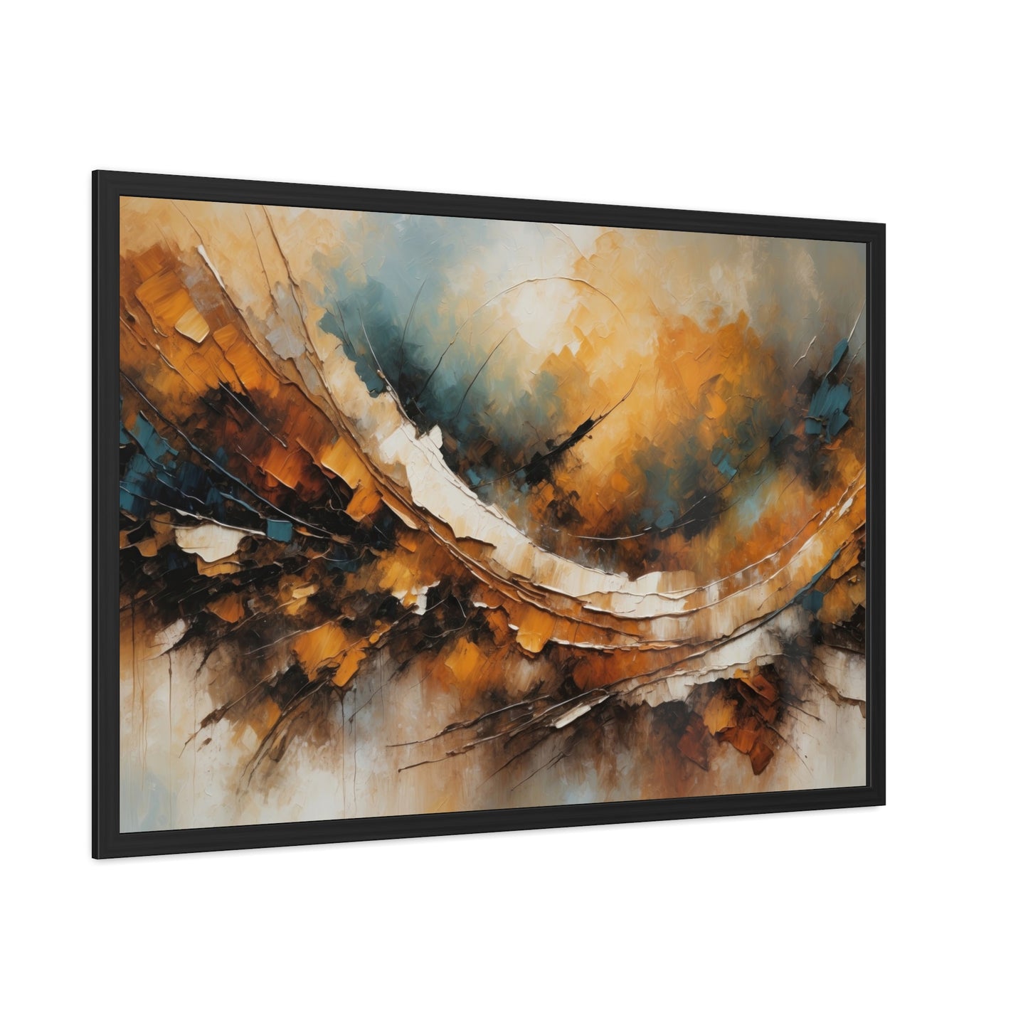 Elegant Abstract Framed Poster #004- Modern Wall Art for Home Office Decor | Warm Tones for Cozy Spaces