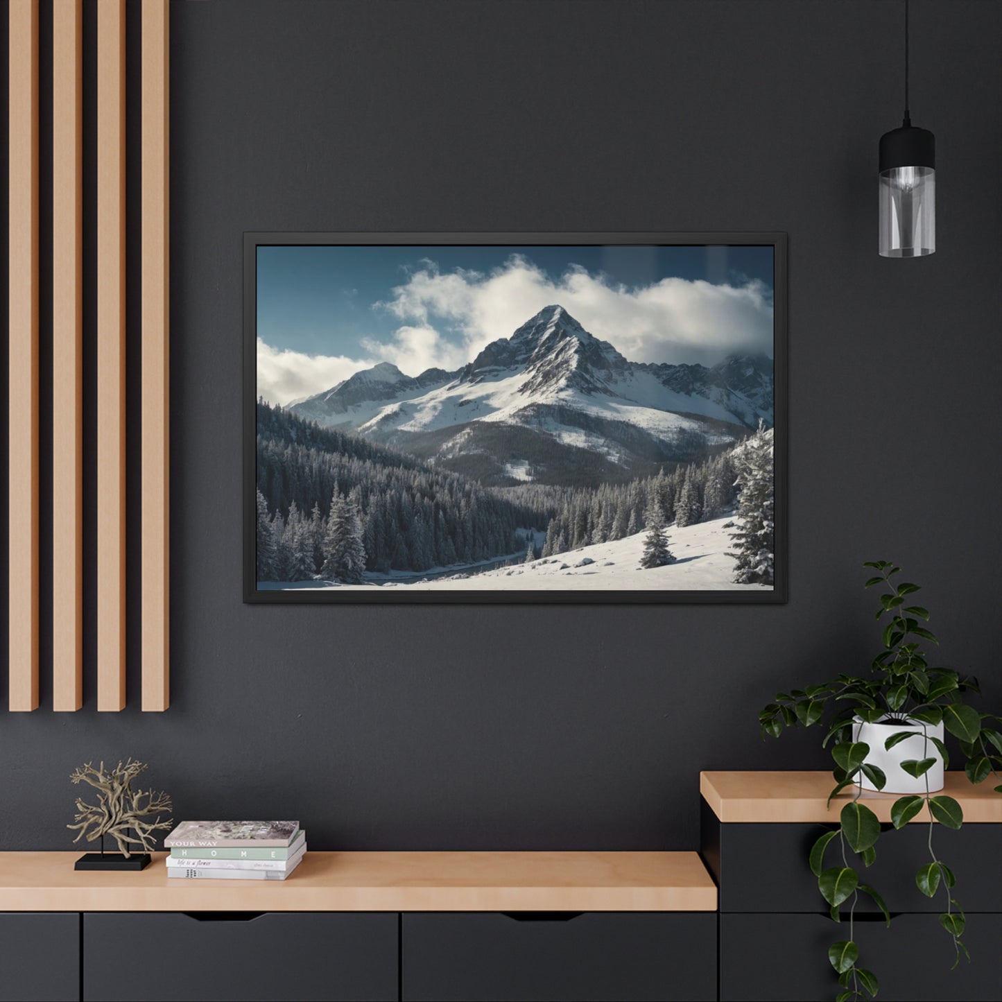 Mountain Landscape Framed Posters #001 Modern Wall Art for Home or Office Decor