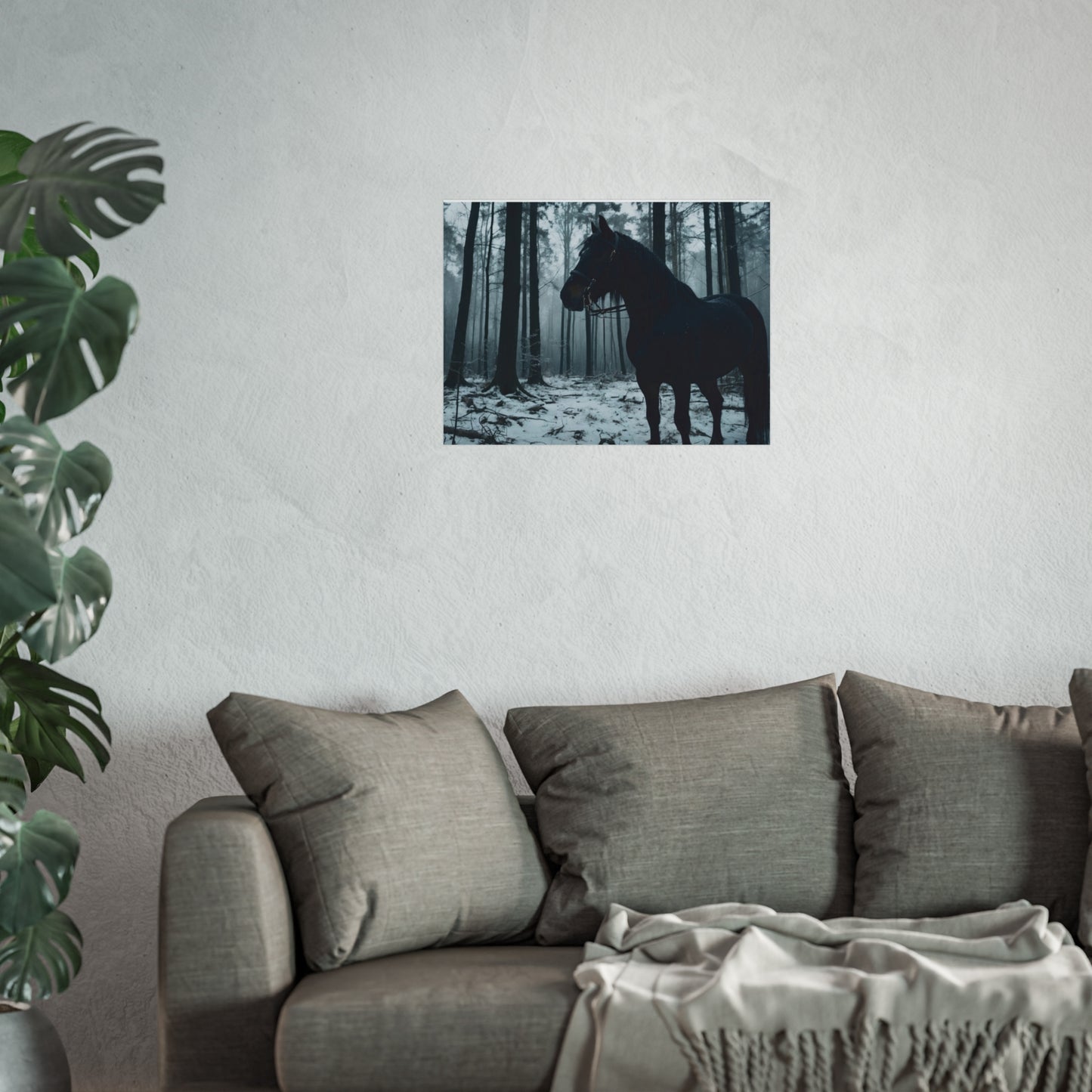 Majestic Black Horse Fine Art Poster  #001 | Modern Home or Office Décor