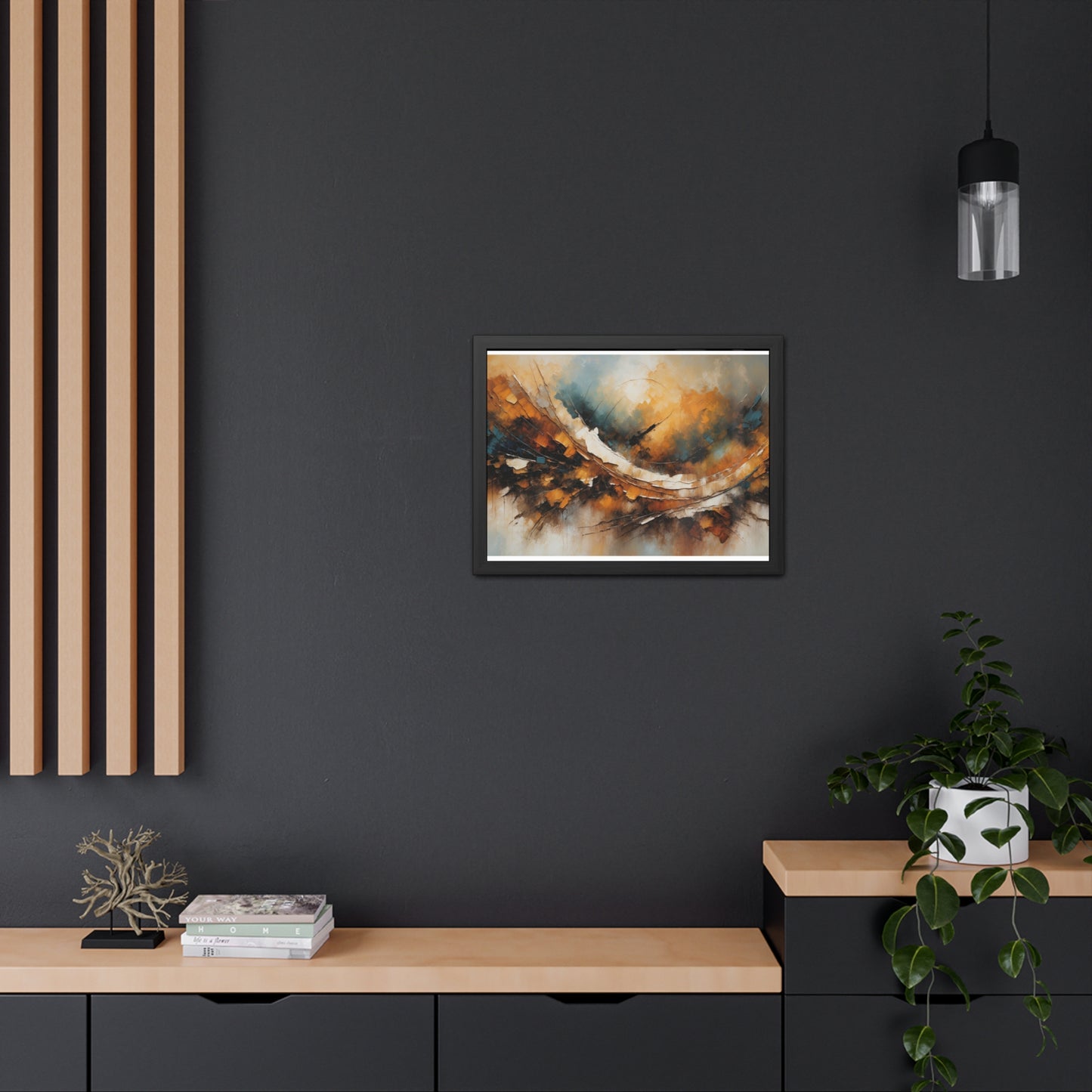 Elegant Abstract Framed Poster #004- Modern Wall Art for Home Office Decor | Warm Tones for Cozy Spaces