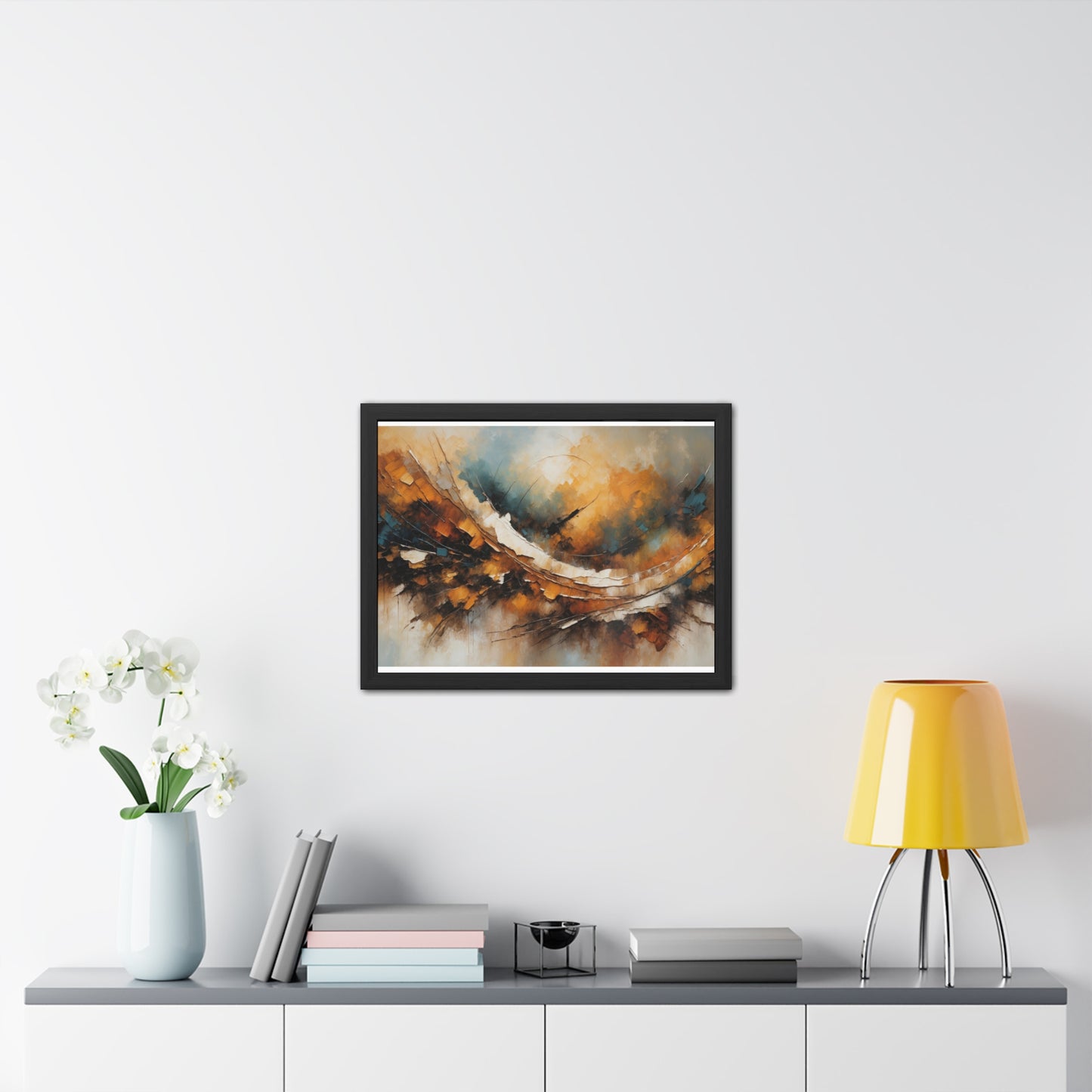 Elegant Abstract Framed Poster #004- Modern Wall Art for Home Office Decor | Warm Tones for Cozy Spaces