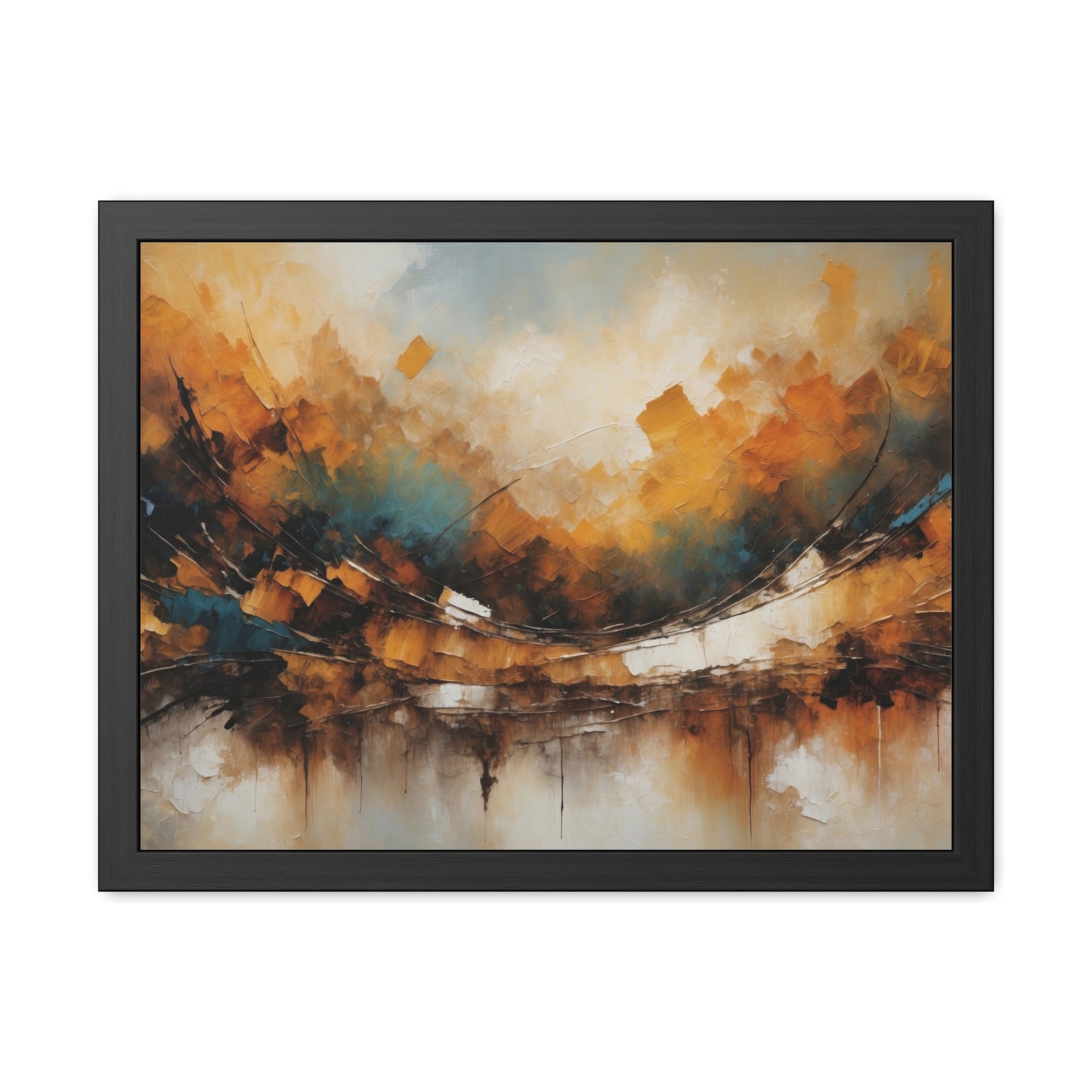 Elegant Abstract Framed Poster  001 - Modern Wall Art for Home Office Decor | Warm Tones for Cozy Spaces