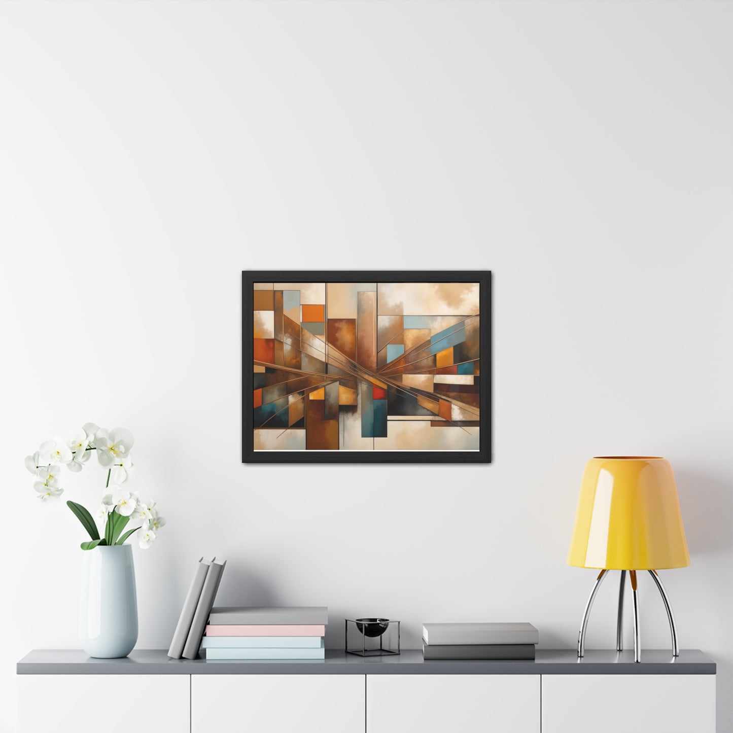 Elegant Abstract Framed Poster #003- Modern Wall Art for Home Office Decor | Warm Tones for Cozy Spaces