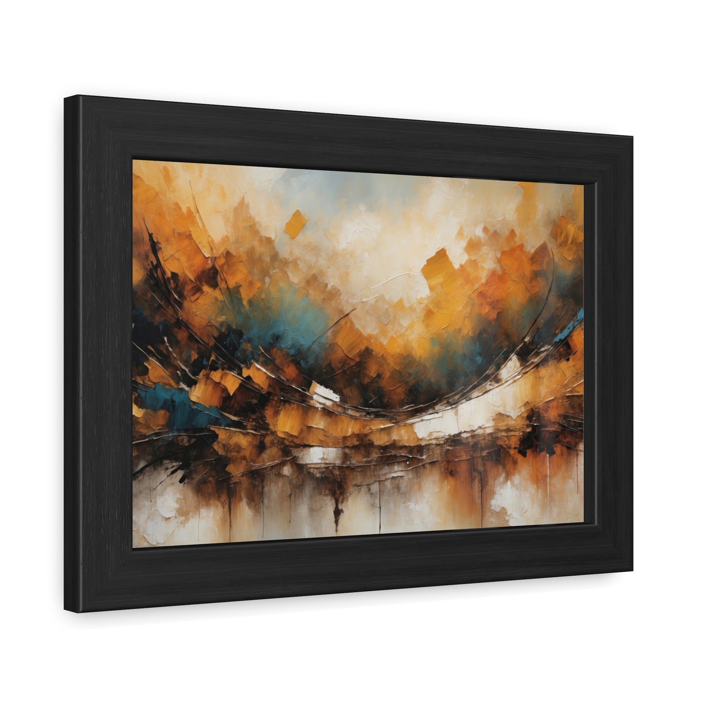 Elegant Abstract Framed Poster  001 - Modern Wall Art for Home Office Decor | Warm Tones for Cozy Spaces