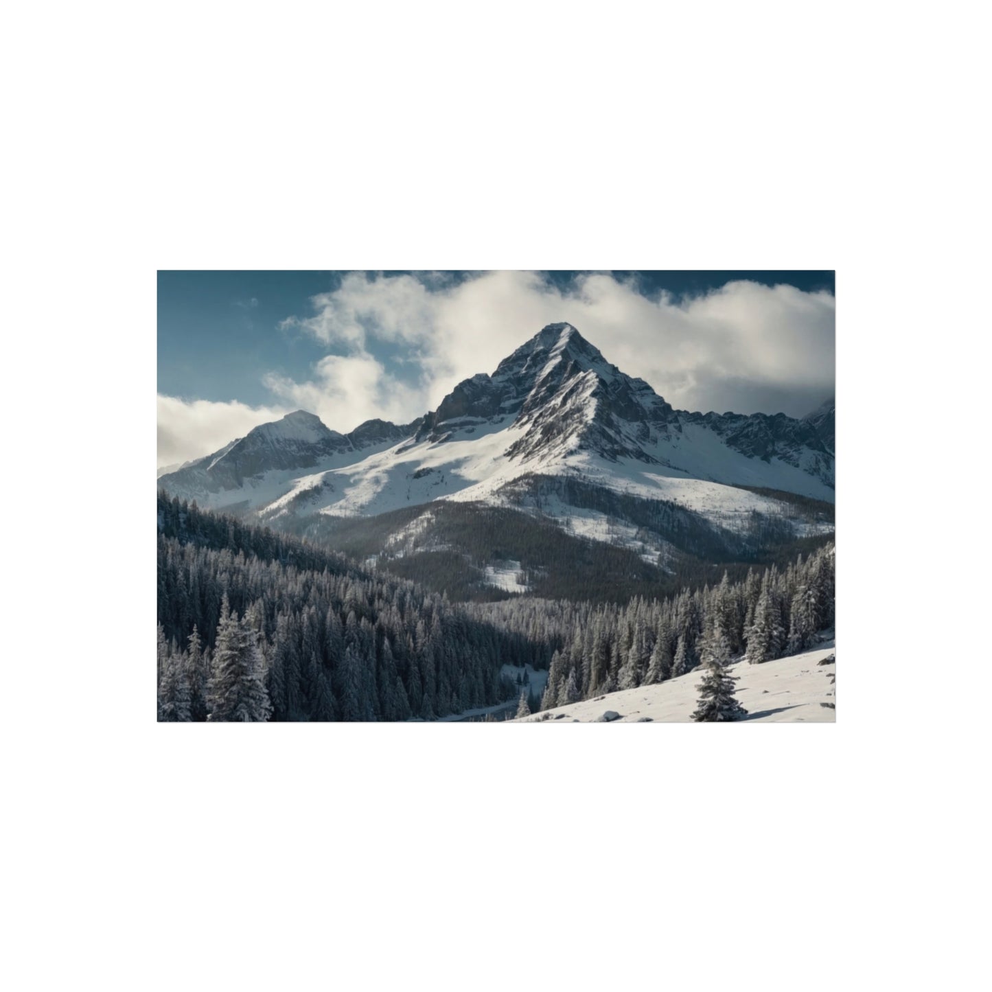 Winter Mountain Landscape Fine Art Poster  #001 | Modern Home or Office Décor