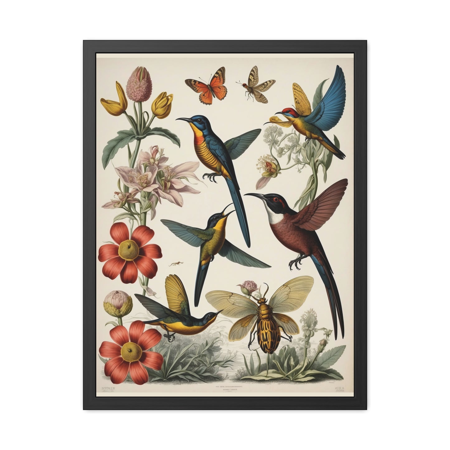 Botanical Bird Framed Posters | 002 | Modern Wall Art for Home or Office Decor