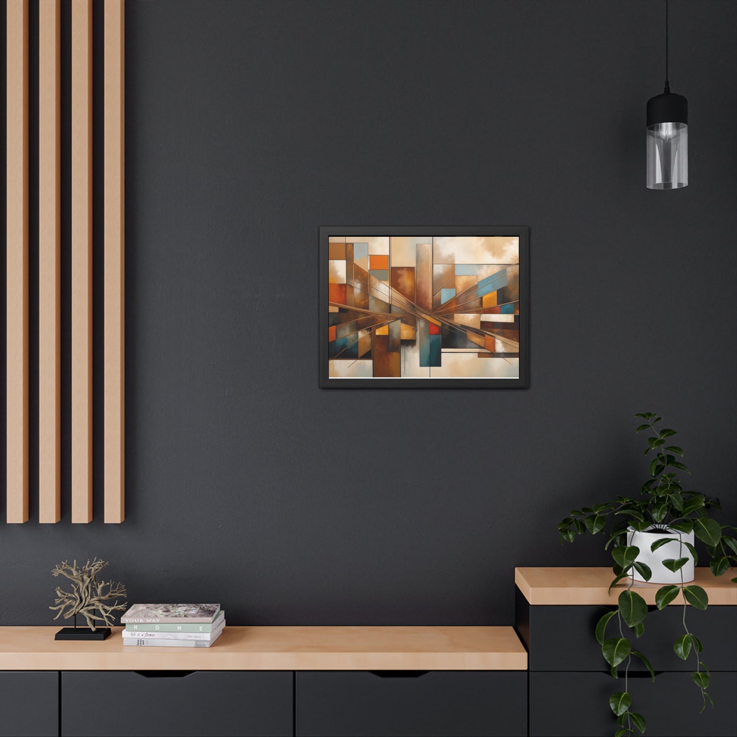 Elegant Abstract Framed Poster #003- Modern Wall Art for Home Office Decor | Warm Tones for Cozy Spaces