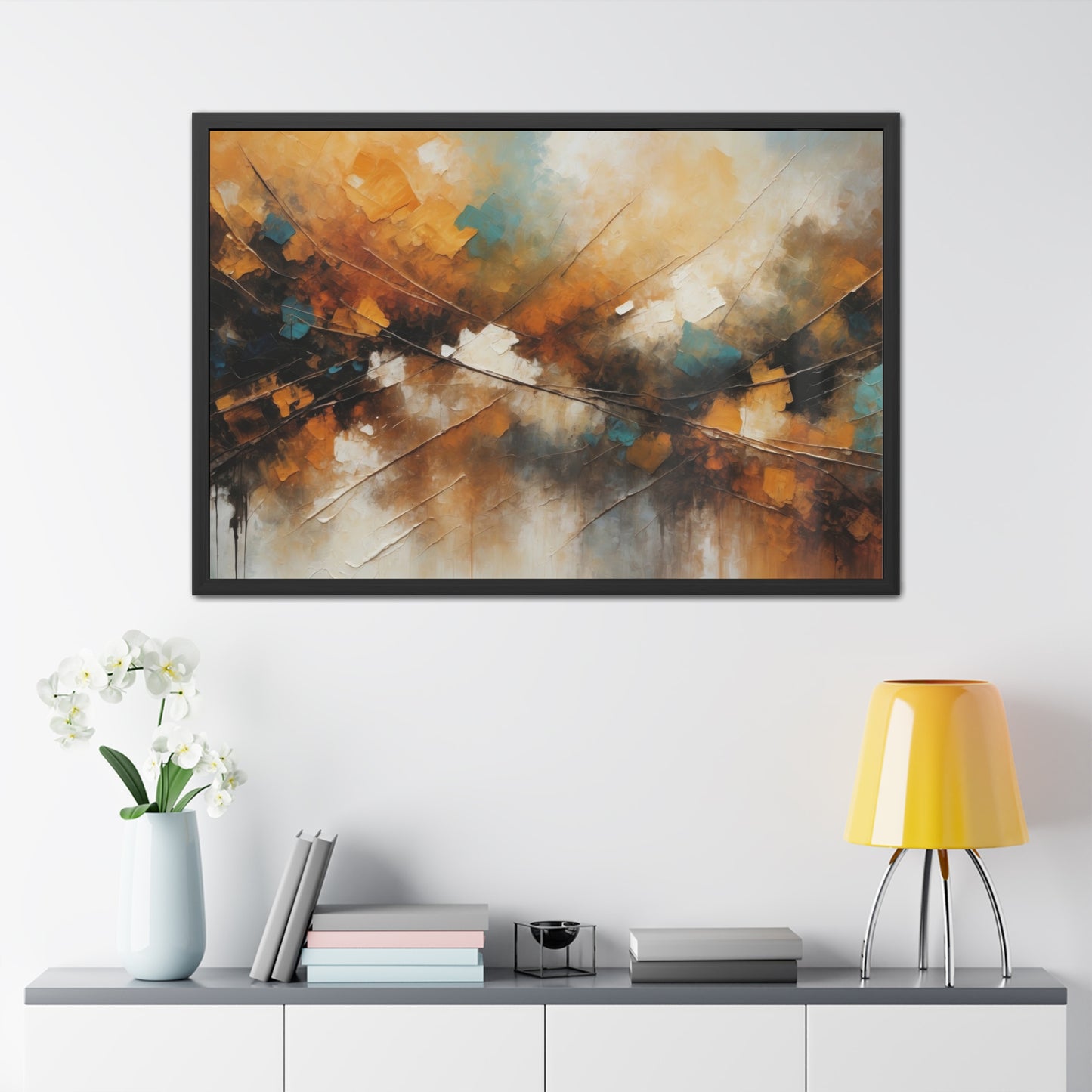 Elegant Abstract Framed Poster #002- Modern Wall Art for Home Office Decor | Warm Tones for Cozy Spaces