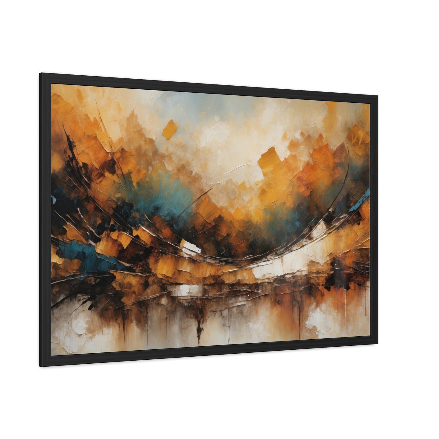 Elegant Abstract Framed Poster  001 - Modern Wall Art for Home Office Decor | Warm Tones for Cozy Spaces