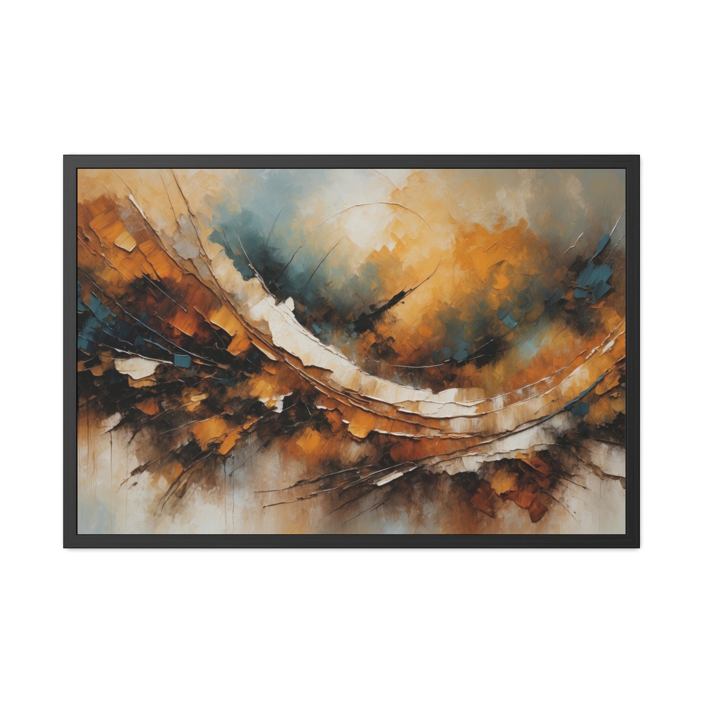 Elegant Abstract Framed Poster #004- Modern Wall Art for Home Office Decor | Warm Tones for Cozy Spaces