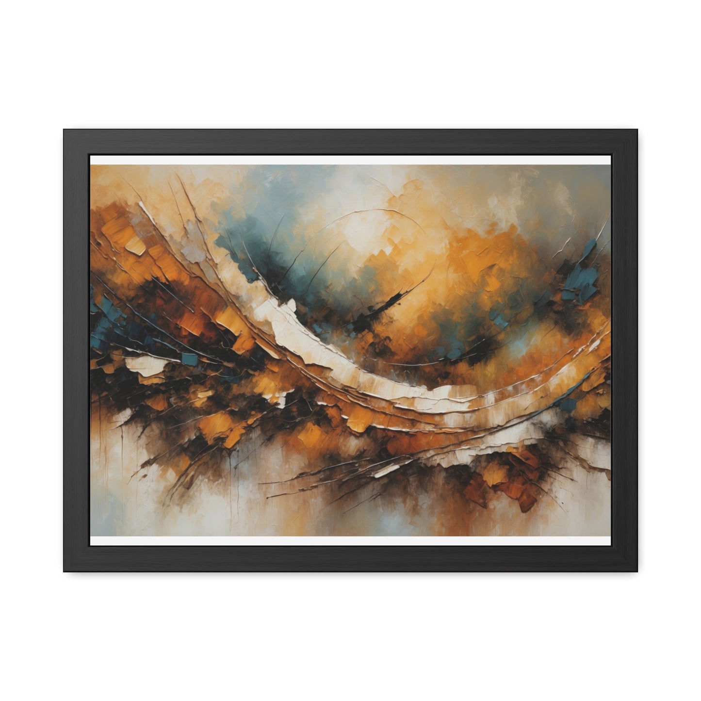 Elegant Abstract Framed Poster #004- Modern Wall Art for Home Office Decor | Warm Tones for Cozy Spaces