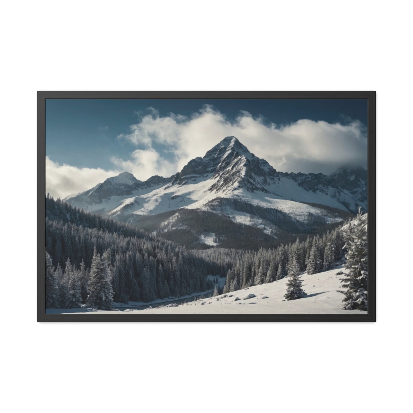 Mountain Landscape Framed Posters #001 Modern Wall Art for Home or Office Decor