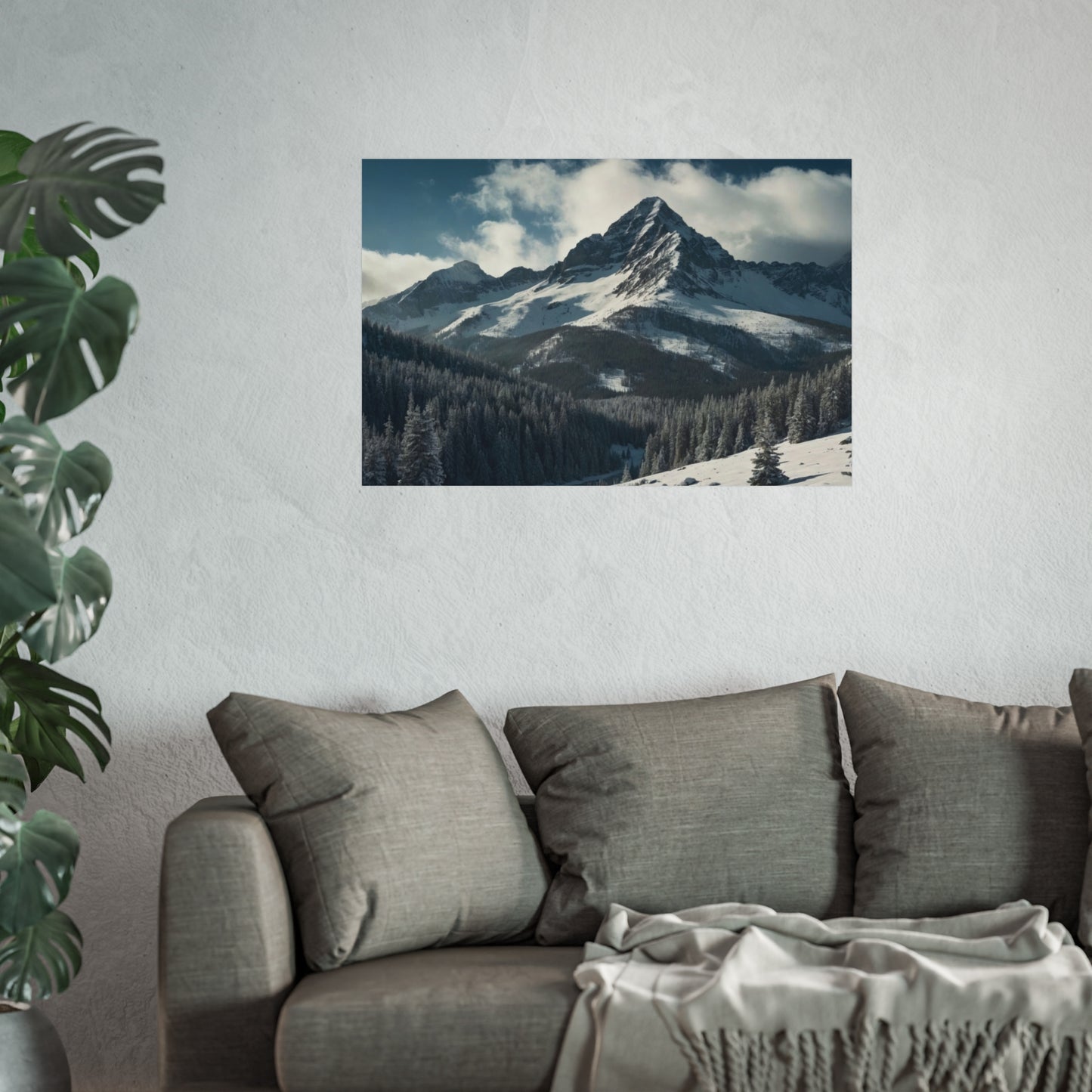 Winter Mountain Landscape Fine Art Poster  #001 | Modern Home or Office Décor