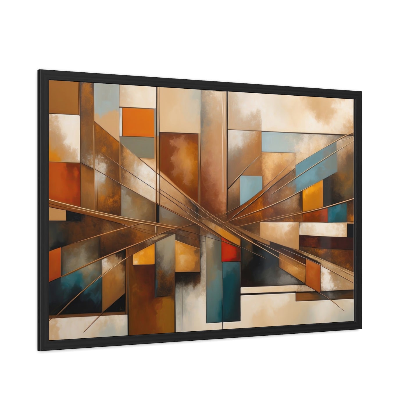 Elegant Abstract Framed Poster #003- Modern Wall Art for Home Office Decor | Warm Tones for Cozy Spaces