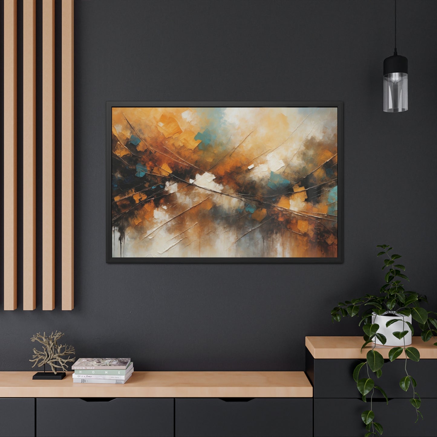 Elegant Abstract Framed Poster #002- Modern Wall Art for Home Office Decor | Warm Tones for Cozy Spaces