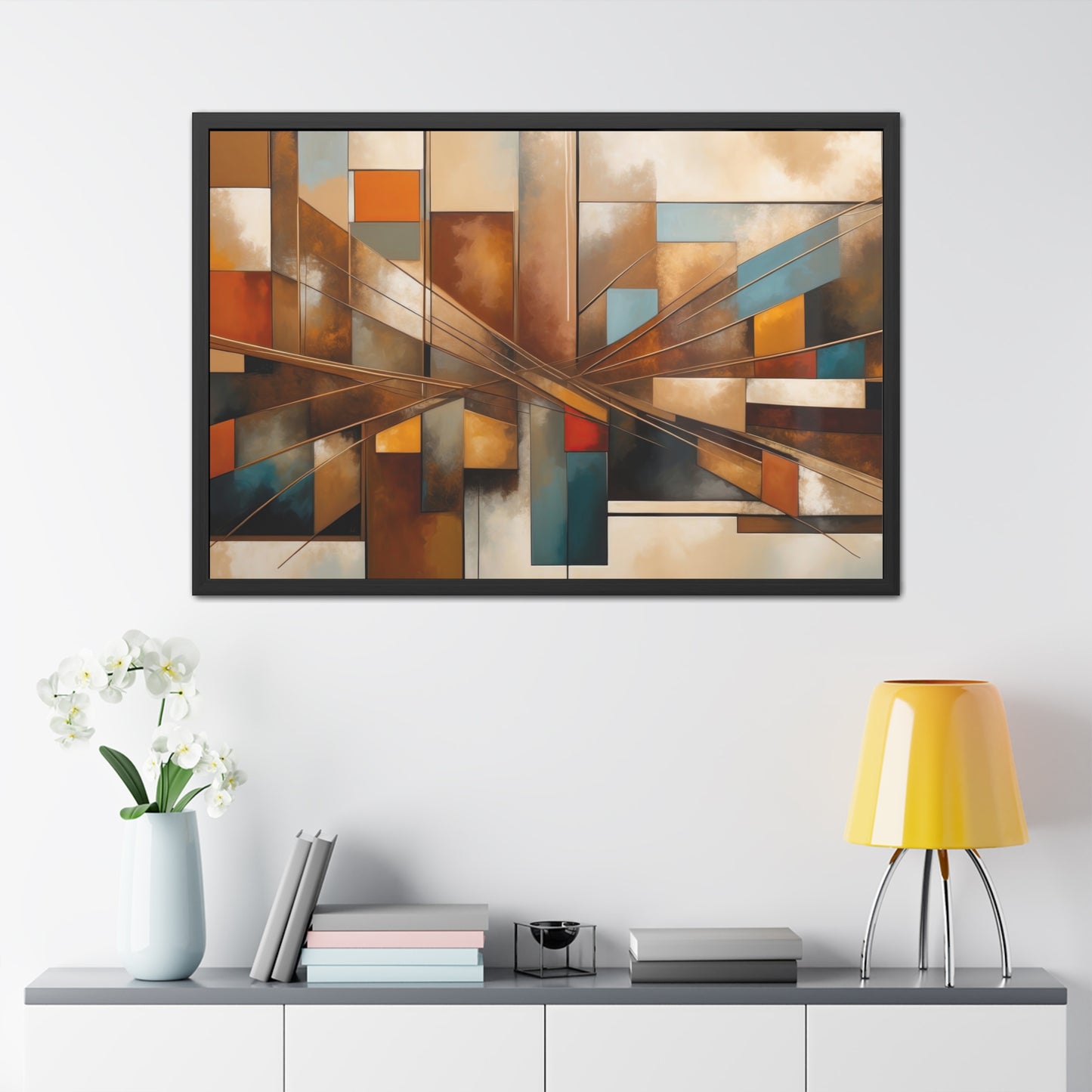 Elegant Abstract Framed Poster #003- Modern Wall Art for Home Office Decor | Warm Tones for Cozy Spaces