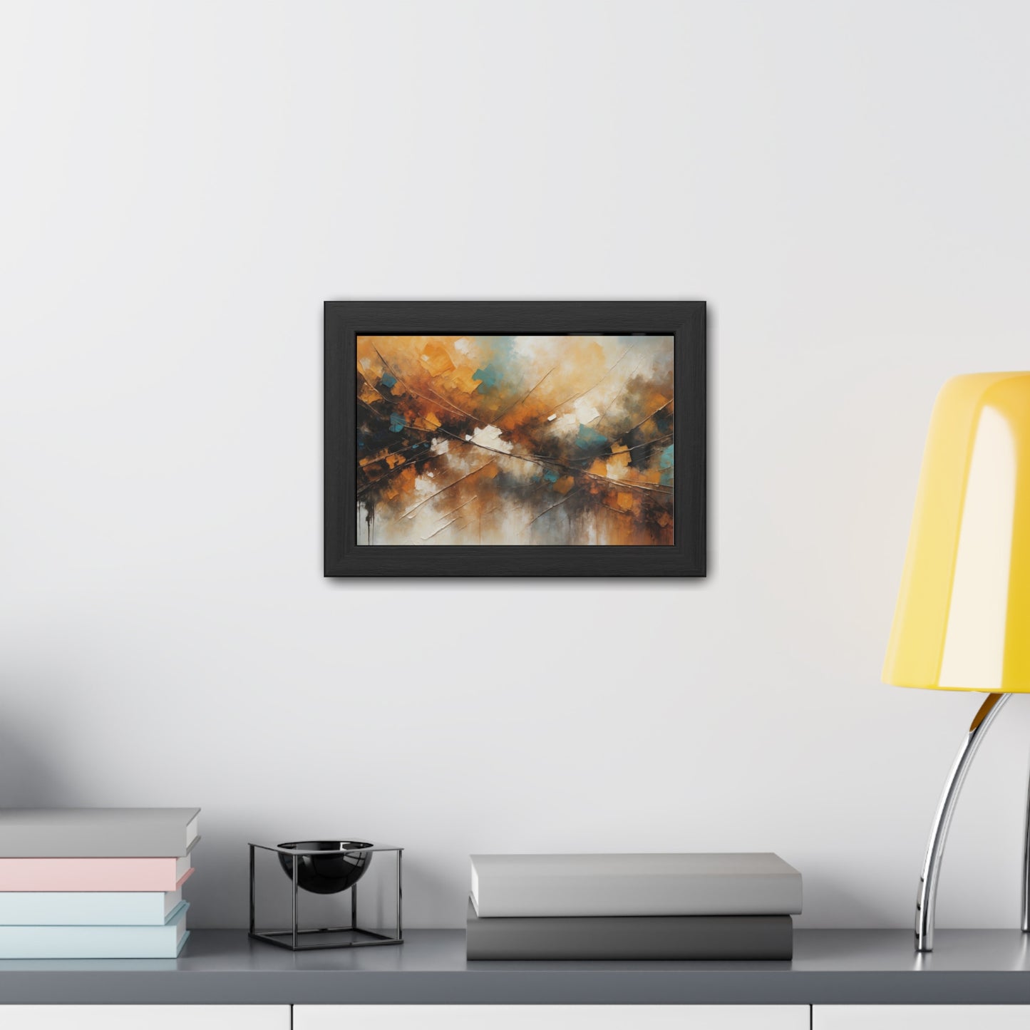 Elegant Abstract Framed Poster #002- Modern Wall Art for Home Office Decor | Warm Tones for Cozy Spaces