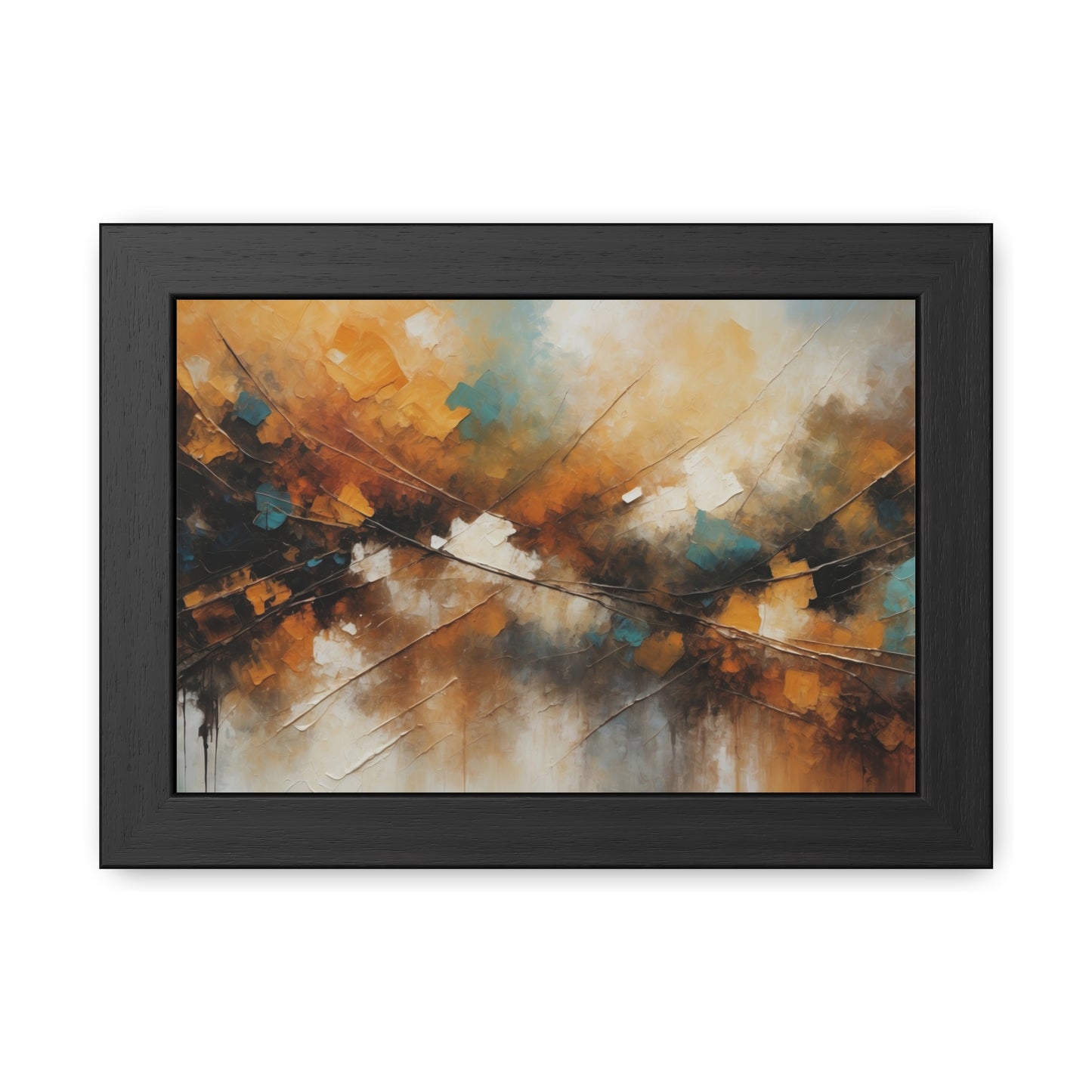 Elegant Abstract Framed Poster #002- Modern Wall Art for Home Office Decor | Warm Tones for Cozy Spaces