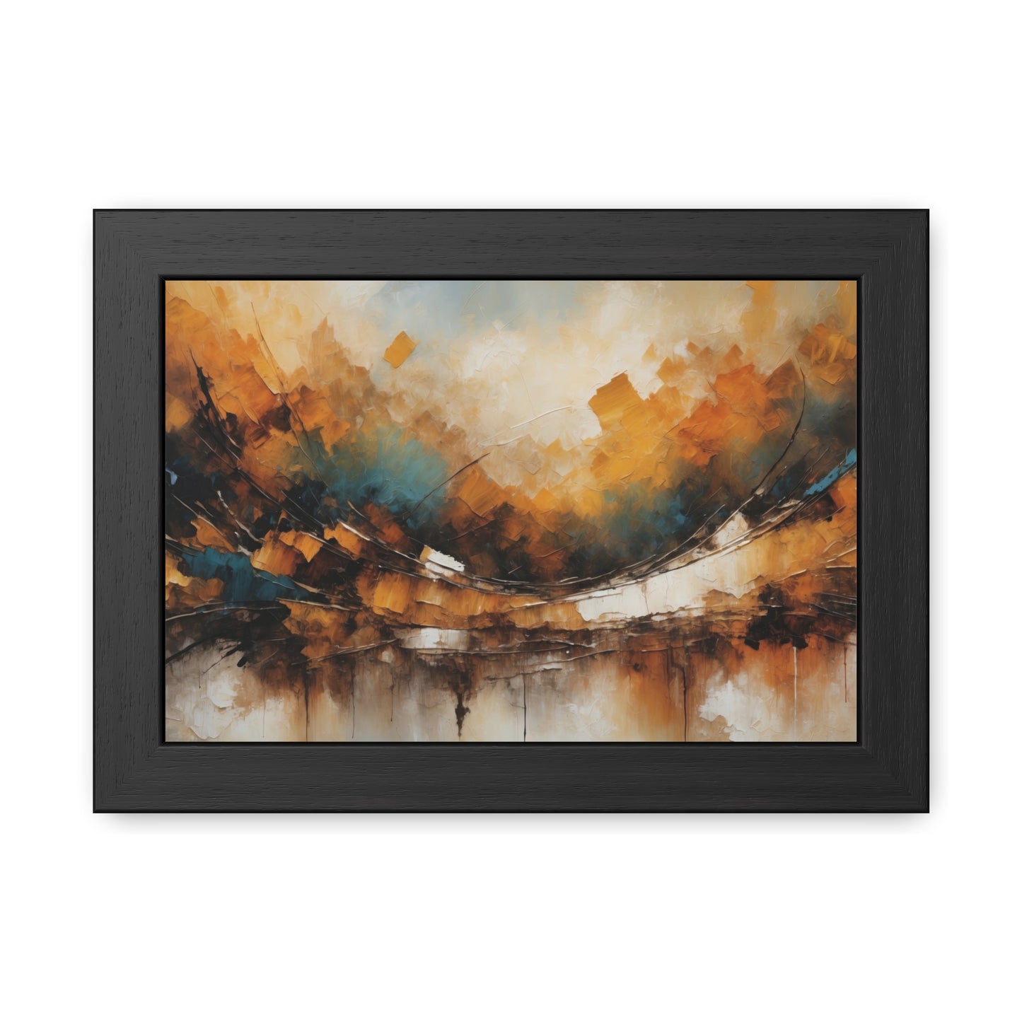 Elegant Abstract Framed Poster  001 - Modern Wall Art for Home Office Decor | Warm Tones for Cozy Spaces