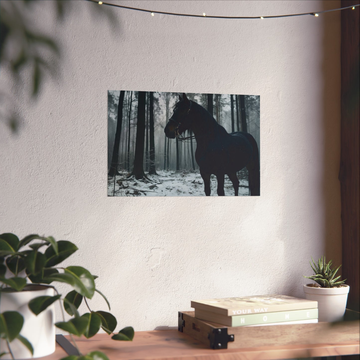 Majestic Black Horse Fine Art Poster  #001 | Modern Home or Office Décor