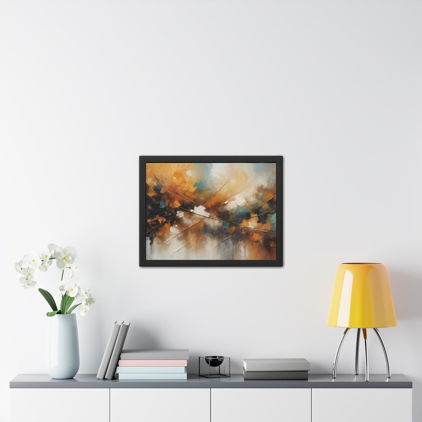 Elegant Abstract Framed Poster #002- Modern Wall Art for Home Office Decor | Warm Tones for Cozy Spaces