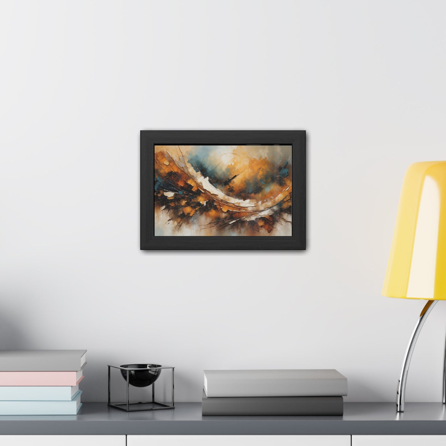 Elegant Abstract Framed Poster #004- Modern Wall Art for Home Office Decor | Warm Tones for Cozy Spaces