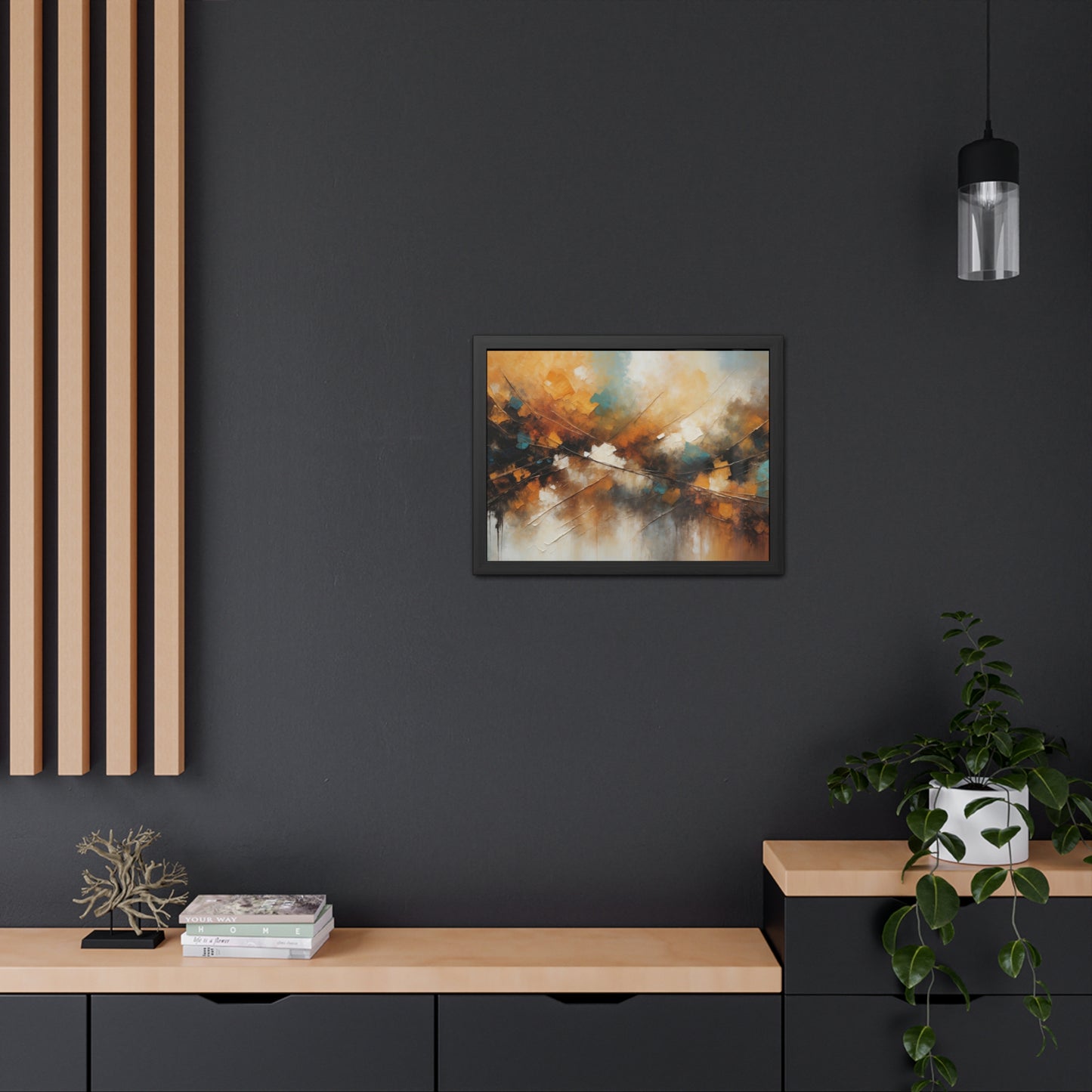 Elegant Abstract Framed Poster #002- Modern Wall Art for Home Office Decor | Warm Tones for Cozy Spaces