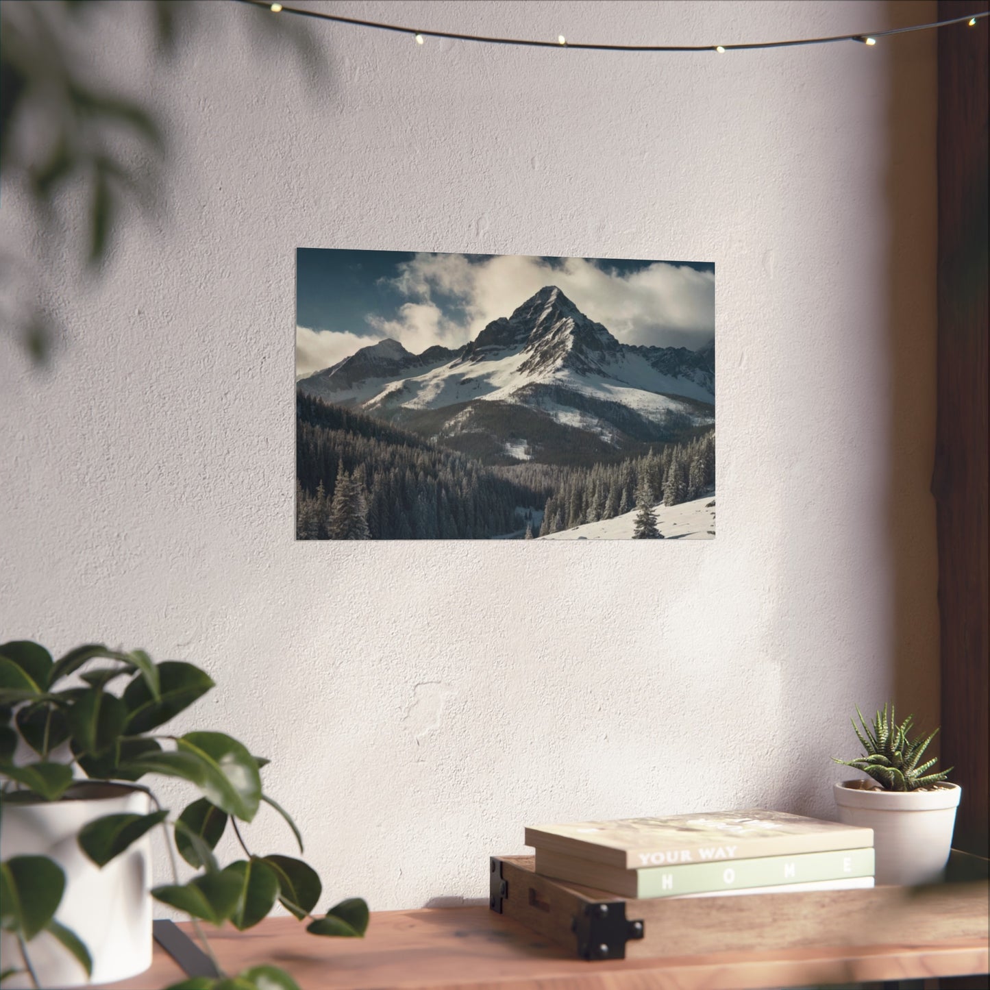 Winter Mountain Landscape Fine Art Poster  #001 | Modern Home or Office Décor