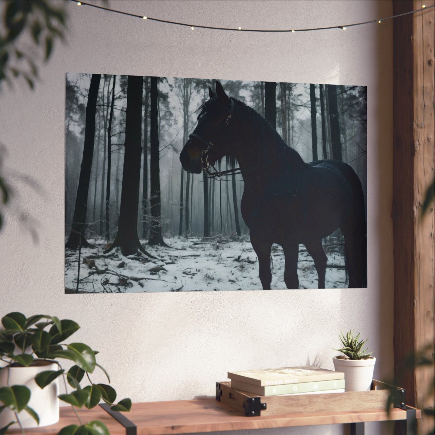 Majestic Black Horse Fine Art Poster  #001 | Modern Home or Office Décor