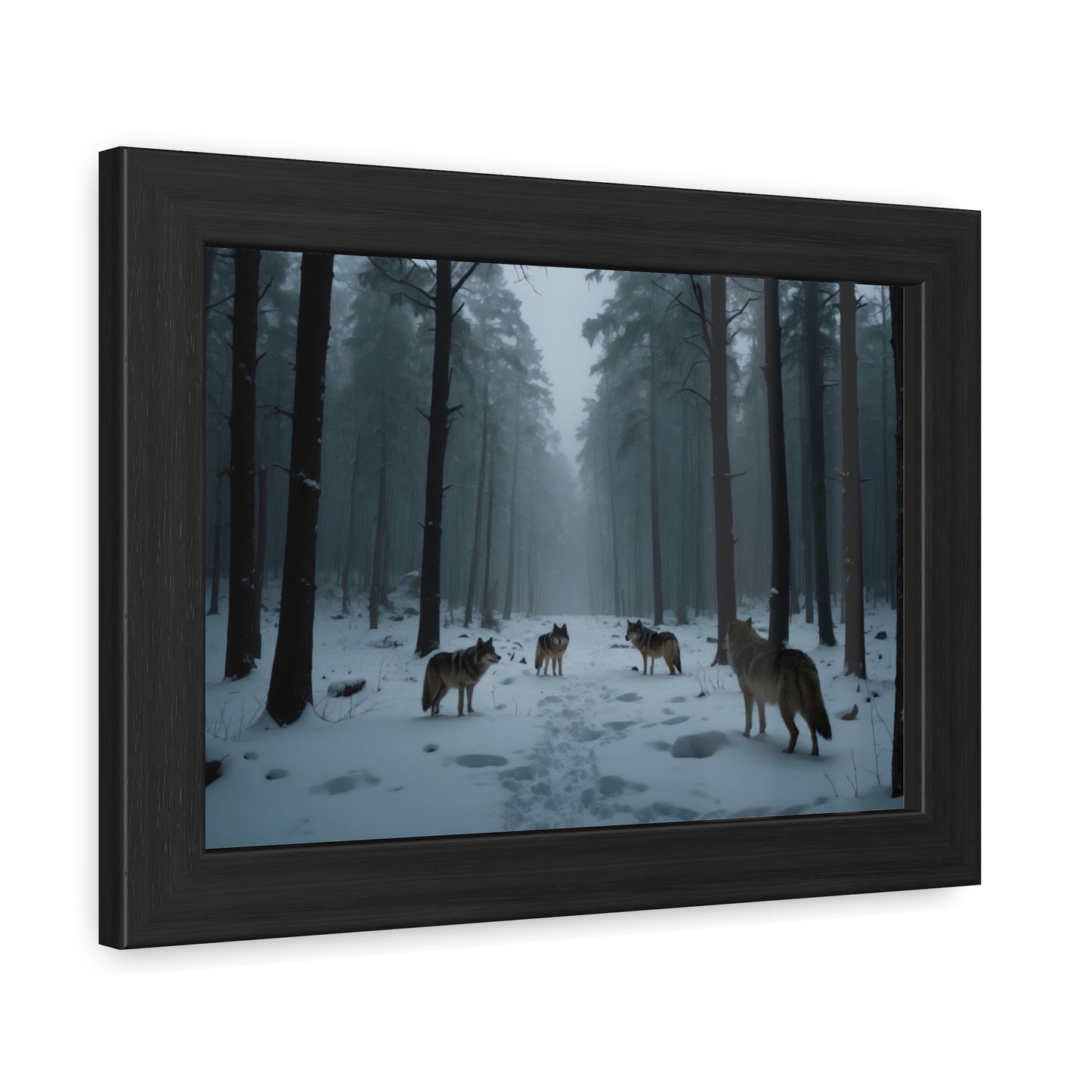 Art Print Wolves in Snowy Forest Framed Posters | #001 -Modern Wall Art for Home or Office Decor