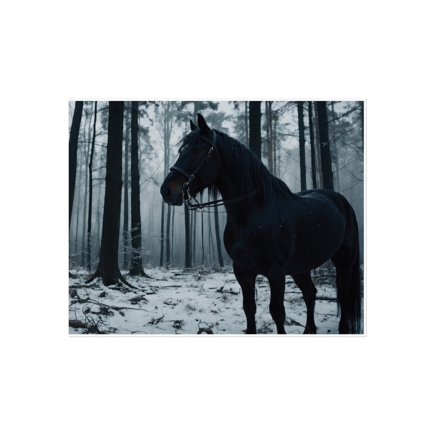 Majestic Black Horse Fine Art Poster  #001 | Modern Home or Office Décor