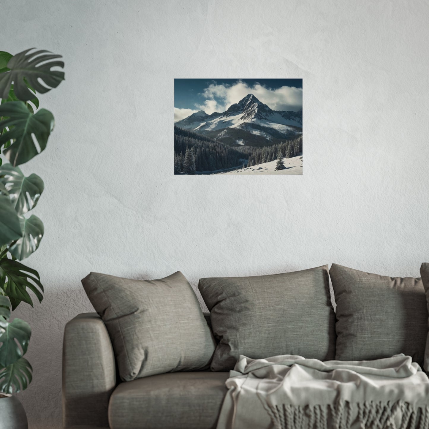 Winter Mountain Landscape Fine Art Poster  #001 | Modern Home or Office Décor