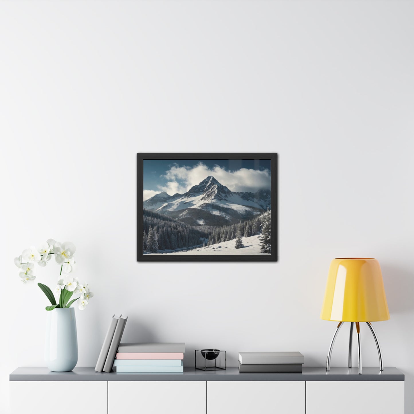 Mountain Landscape Framed Posters #001 Modern Wall Art for Home or Office Decor