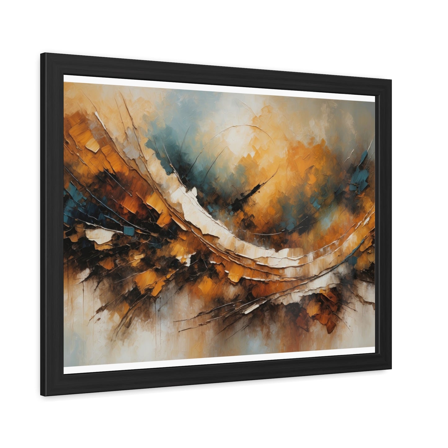 Elegant Abstract Framed Poster #004- Modern Wall Art for Home Office Decor | Warm Tones for Cozy Spaces