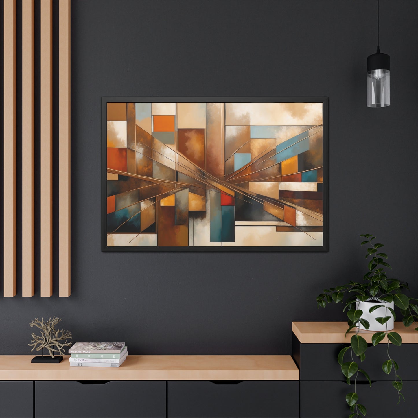 Elegant Abstract Framed Poster #003- Modern Wall Art for Home Office Decor | Warm Tones for Cozy Spaces